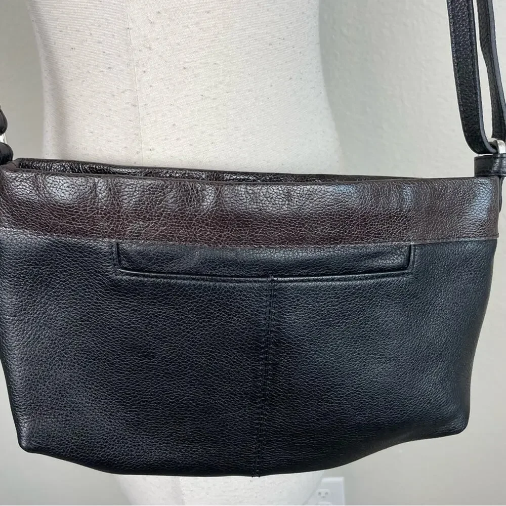 Brighton Brown Black Woven Bow Detail Crossbody Bag